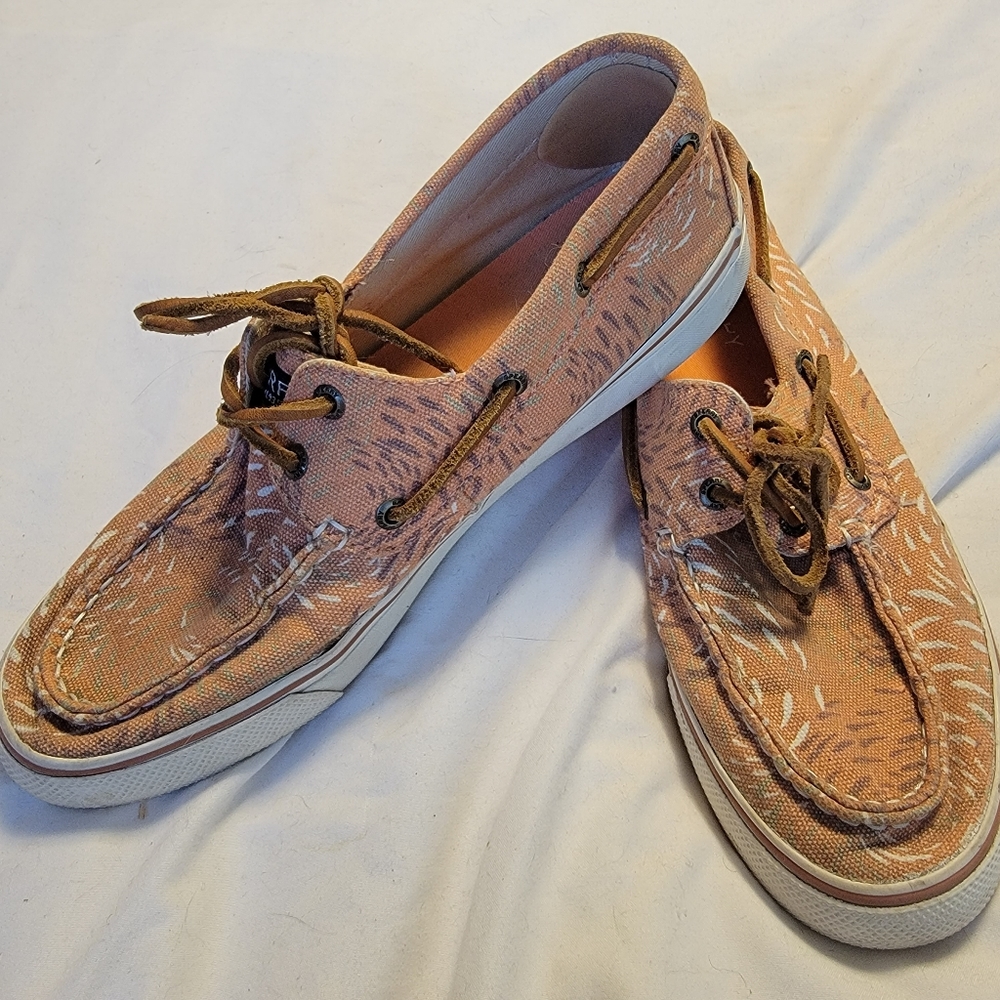 SPERRY Bahama Fish Circle Boat Shoes Size 8.5M